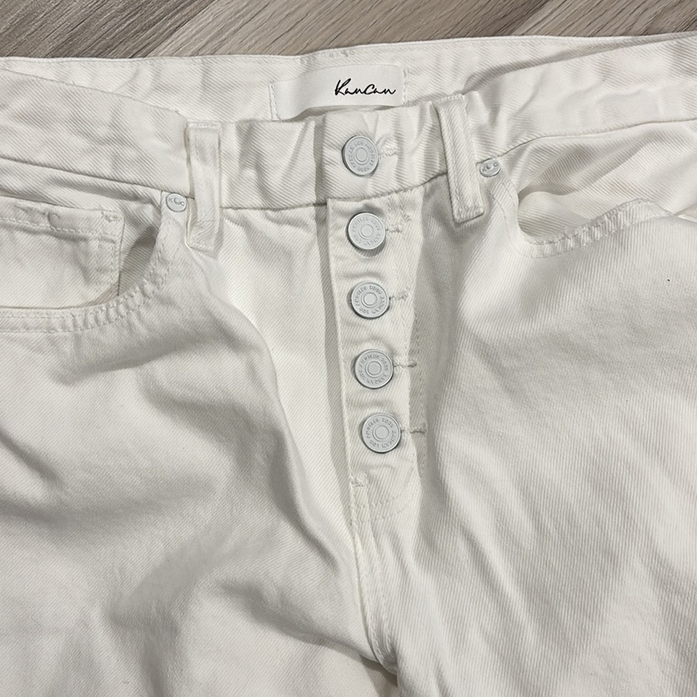 KanCan White Button Fly Fringe Women's Straight Leg Jeans Size 27 - Picture 13 of 15